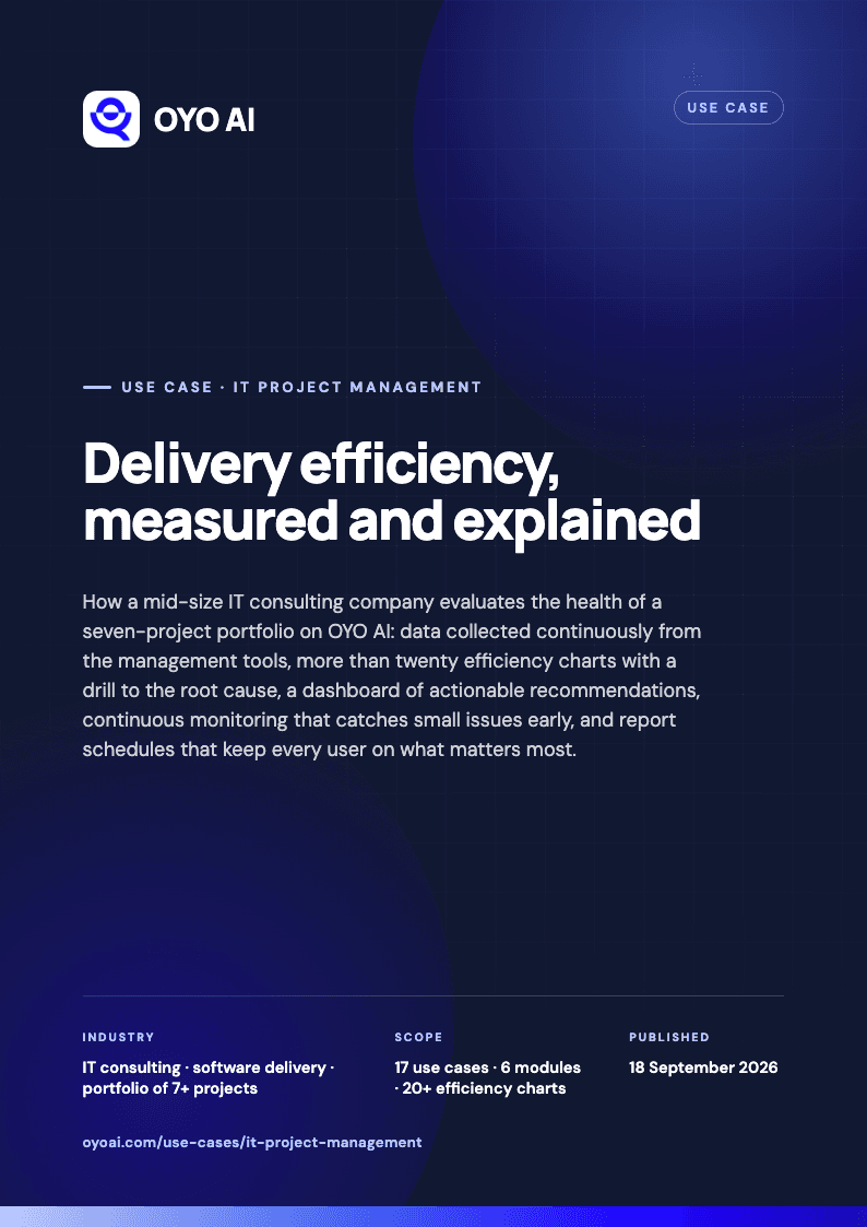Cover of the OYO AI use case: Delivery efficiency, measured and explained